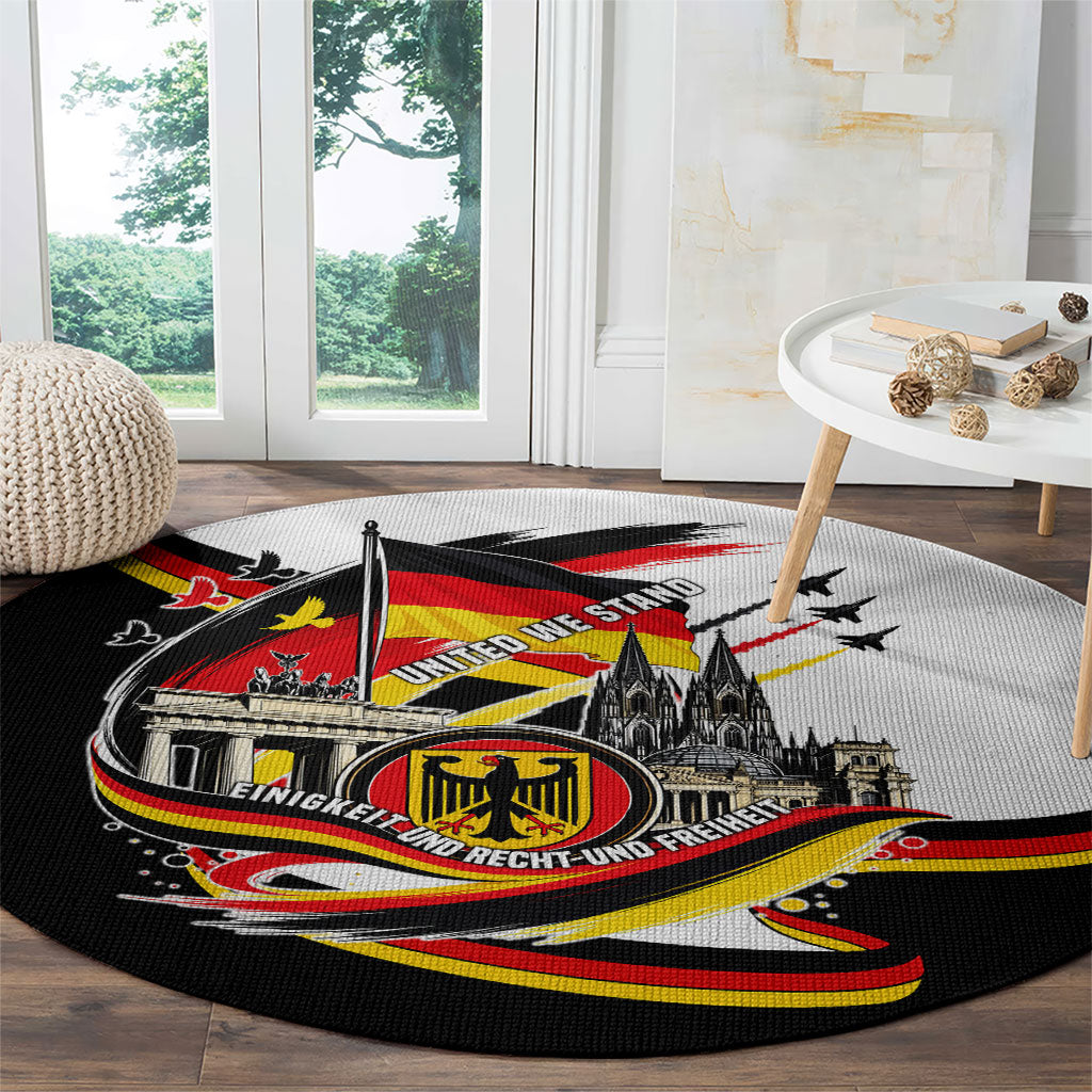 German Unity Day Round Carpet Patriotic Flag Brandenburg Gate