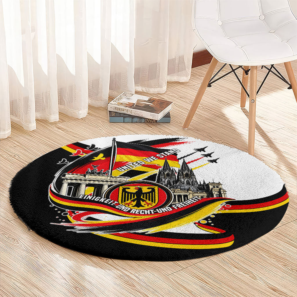 German Unity Day Round Carpet Patriotic Flag Brandenburg Gate