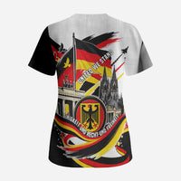 German Unity Day Scrub Top Patriotic Flag Brandenburg Gate