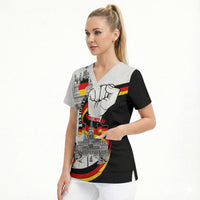 German Unity Day Scrub Top Patriotic Flag Brandenburg Gate