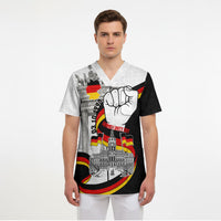 German Unity Day Scrub Top Patriotic Flag Brandenburg Gate