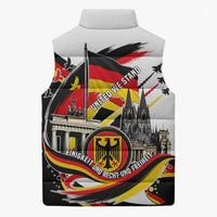 German Unity Day Sleeveless Puffer Jacket Patriotic Flag Brandenburg Gate