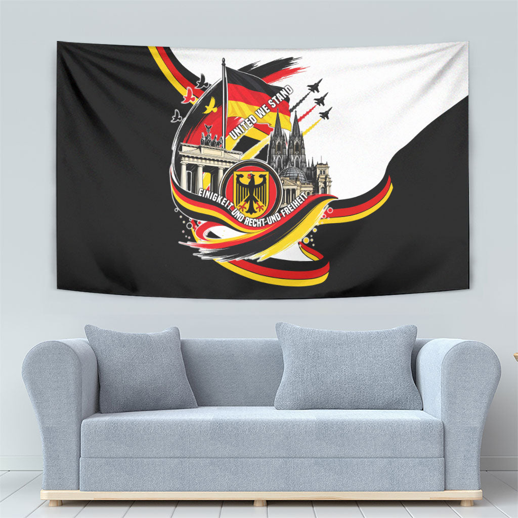 German Unity Day Tapestry Patriotic Flag Brandenburg Gate