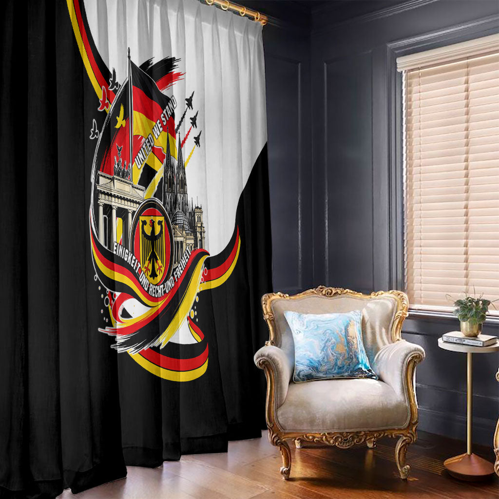 German Unity Day Window Curtain Patriotic Flag Brandenburg Gate