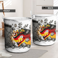 German Unity Day Laundry Basket Cracked Wall Flag Graphic Unity Fist