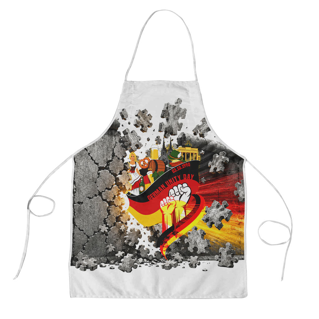 German Unity Day Apron Cracked Wall Flag Graphic Unity Fist