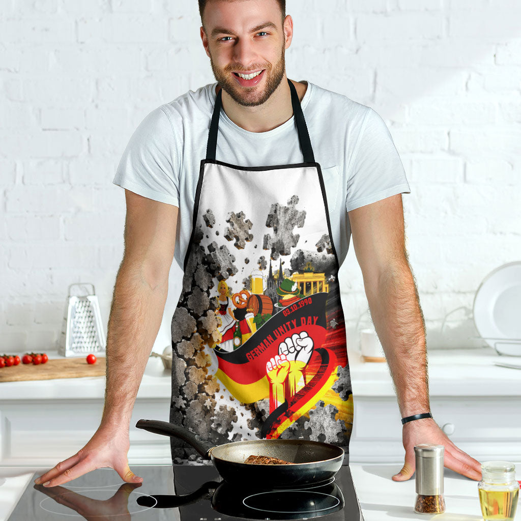 German Unity Day Apron Cracked Wall Flag Graphic Unity Fist