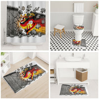 German Unity Day Bathroom Set Cracked Wall Flag Graphic Unity Fist