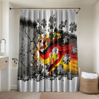 German Unity Day Bathroom Set Cracked Wall Flag Graphic Unity Fist