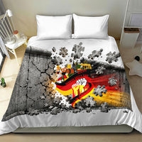 German Unity Day Bedding Set Cracked Wall Flag Graphic Unity Fist