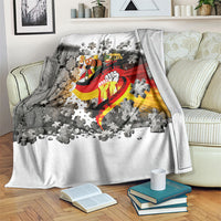 German Unity Day Blanket Cracked Wall Flag Graphic Unity Fist