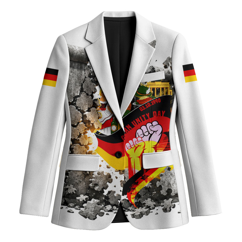 German Unity Day Blazer Cracked Wall Flag Graphic Unity Fist