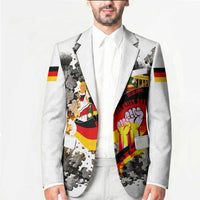 German Unity Day Blazer Cracked Wall Flag Graphic Unity Fist