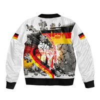 German Unity Day Bomber Jacket Cracked Wall Flag Graphic Unity Fist