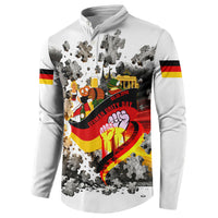 German Unity Day Button Sweatshirt Cracked Wall Flag Graphic Unity Fist