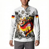 German Unity Day Button Sweatshirt Cracked Wall Flag Graphic Unity Fist