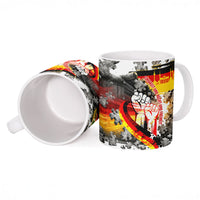 German Unity Day Ceramic Mug Cracked Wall Flag Graphic Unity Fist