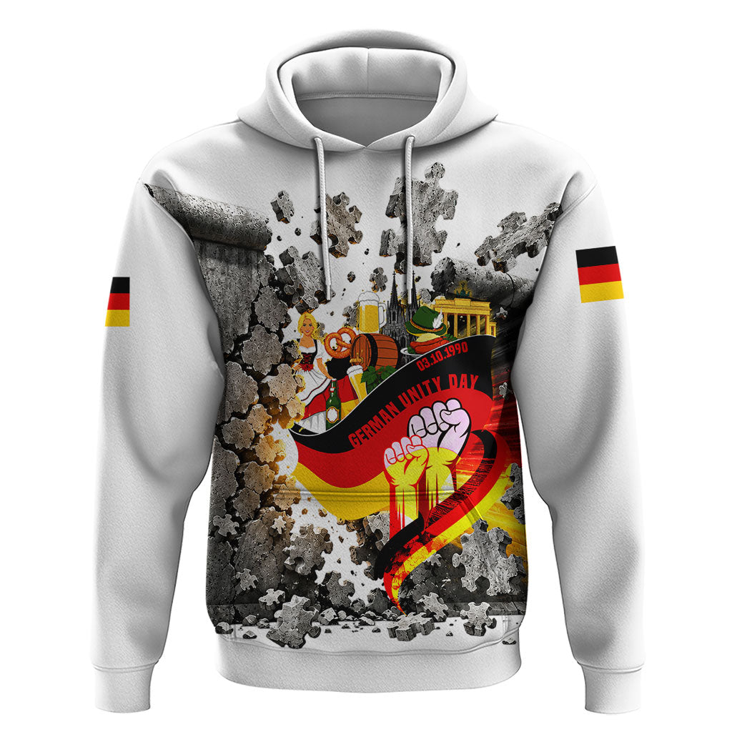 German Unity Day Hoodie Cracked Wall Flag Graphic Unity Fist