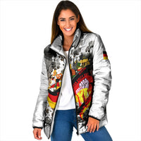 German Unity Day Padded Jacket Cracked Wall Flag Graphic Unity Fist