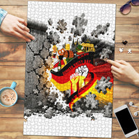 German Unity Day Puzzle Cracked Wall Flag Graphic Unity Fist