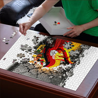 German Unity Day Puzzle Cracked Wall Flag Graphic Unity Fist