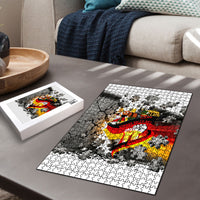 German Unity Day Puzzle Cracked Wall Flag Graphic Unity Fist