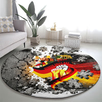 German Unity Day Round Carpet Cracked Wall Flag Graphic Unity Fist