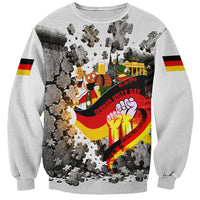 German Unity Day Sweatshirt Cracked Wall Flag Graphic Unity Fist
