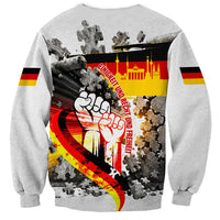 German Unity Day Sweatshirt Cracked Wall Flag Graphic Unity Fist