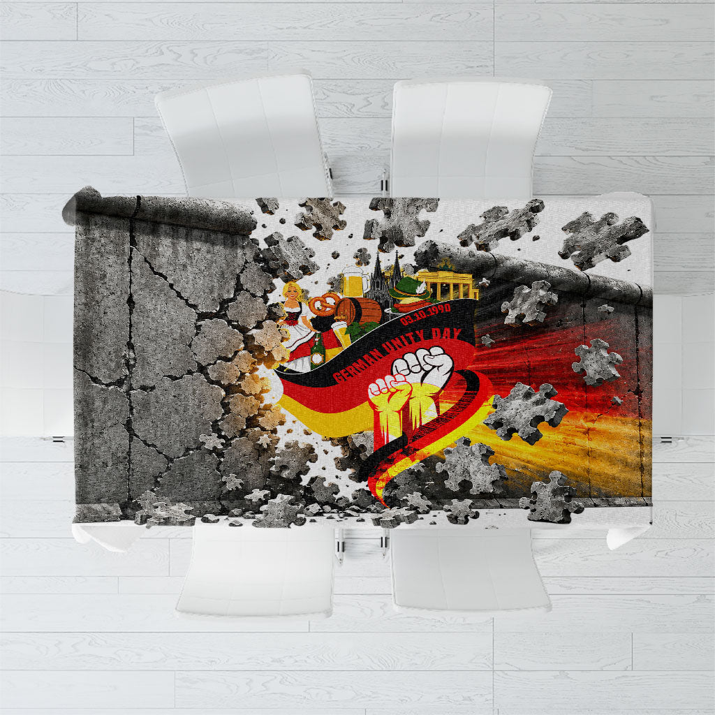 German Unity Day Tablecloth Cracked Wall Flag Graphic Unity Fist