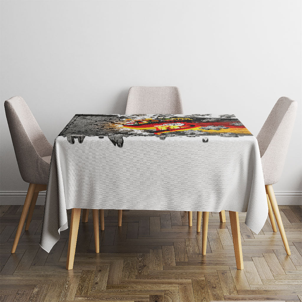German Unity Day Tablecloth Cracked Wall Flag Graphic Unity Fist