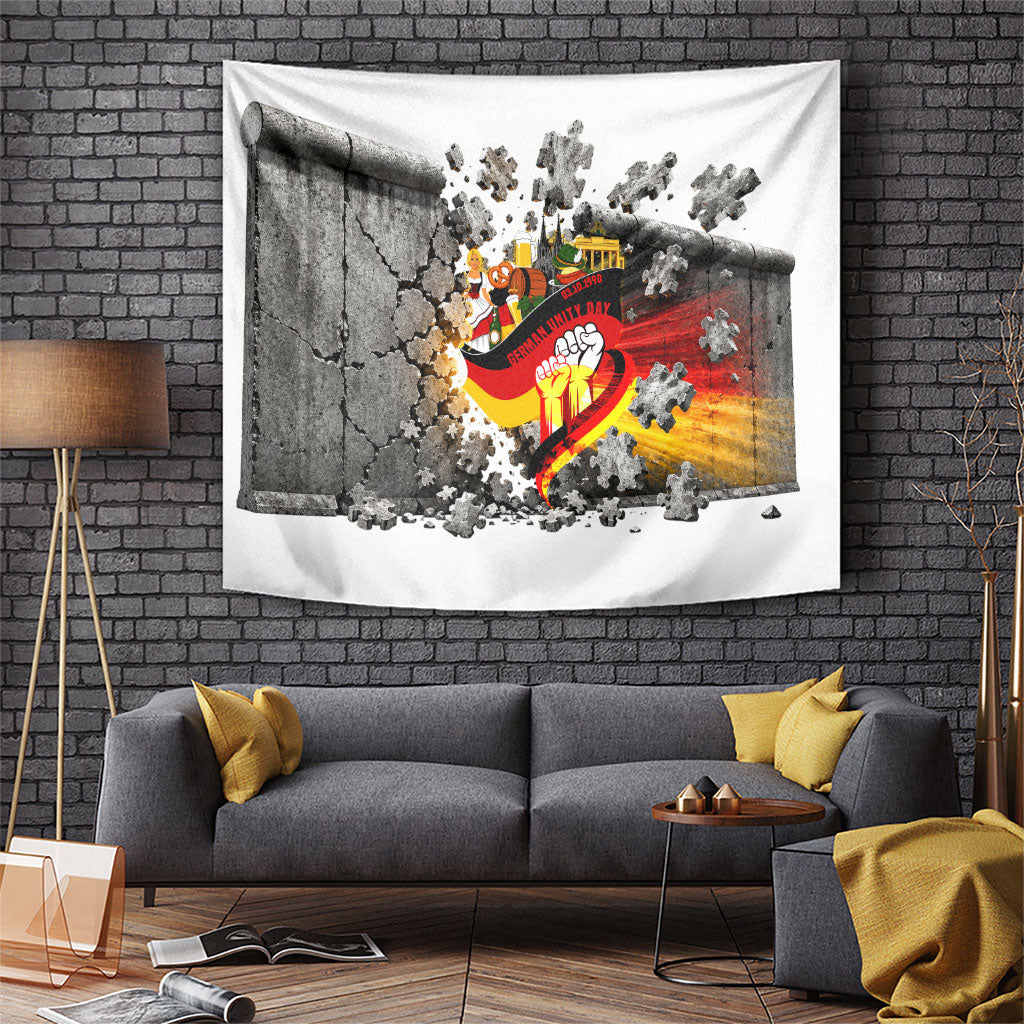 German Unity Day Tapestry Cracked Wall Flag Graphic Unity Fist