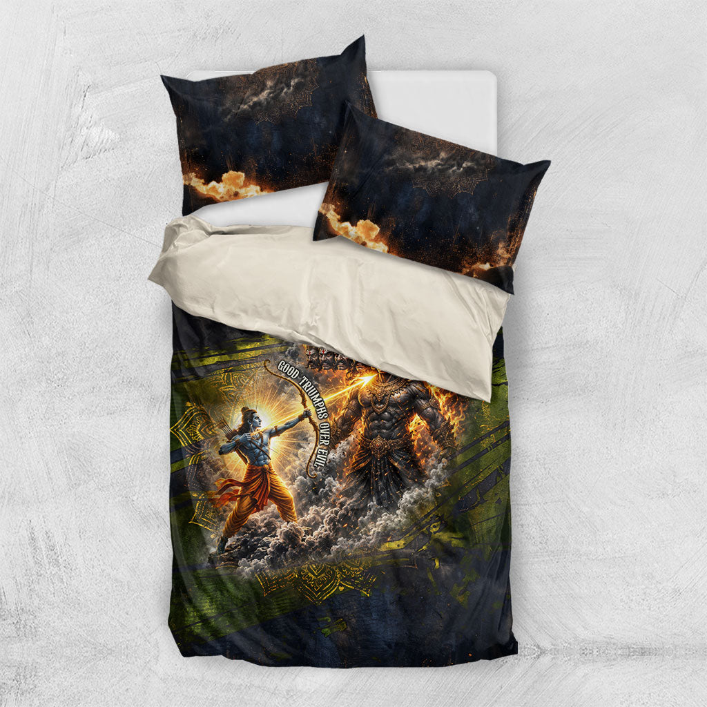 Dussehra Vijayadashami Lord Rama Bedding Set Indian Hindu Festival Good Over Evil