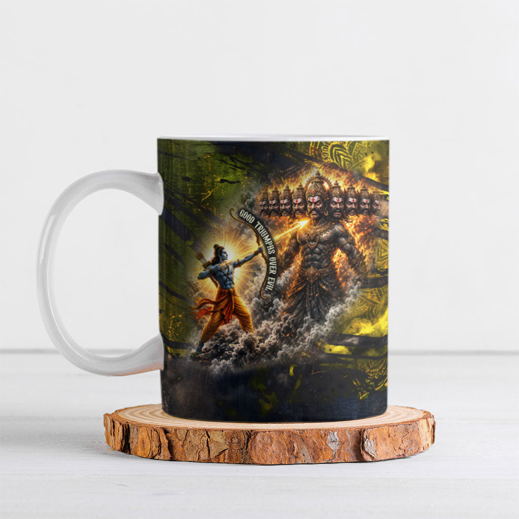 Dussehra Vijayadashami Lord Rama Ceramic Mug Indian Hindu Festival Good Over Evil