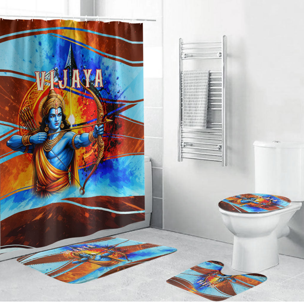 Dussehra Vijayadashami Lord Rama Bathroom Set Good Triumphs Over Evil Vibrant Hindu Art