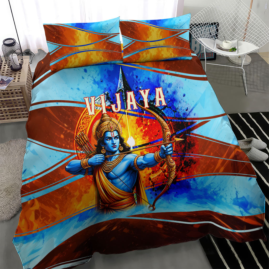 Dussehra Vijayadashami Lord Rama Bedding Set Good Triumphs Over Evil Vibrant Hindu Art