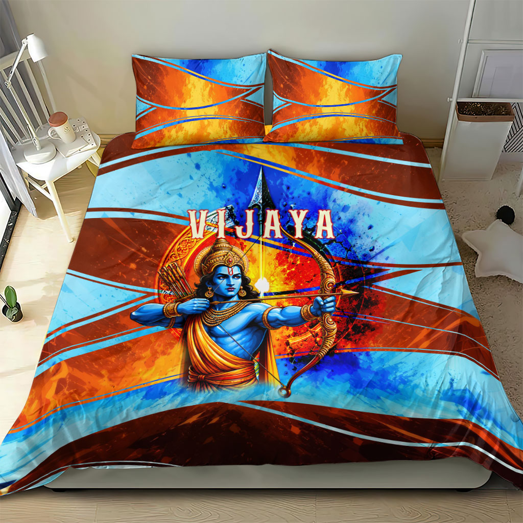 Dussehra Vijayadashami Lord Rama Bedding Set Good Triumphs Over Evil Vibrant Hindu Art