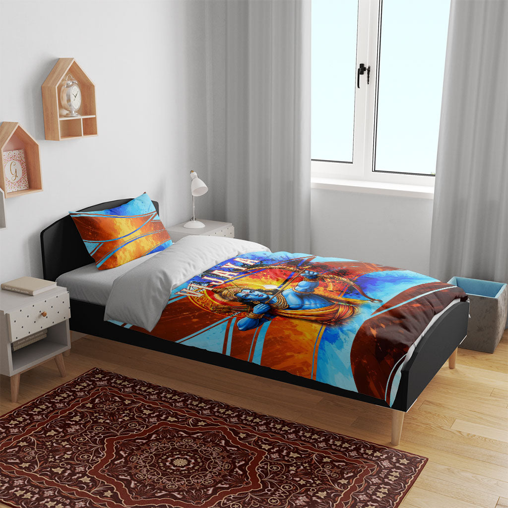 Dussehra Vijayadashami Lord Rama Bedding Set Good Triumphs Over Evil Vibrant Hindu Art