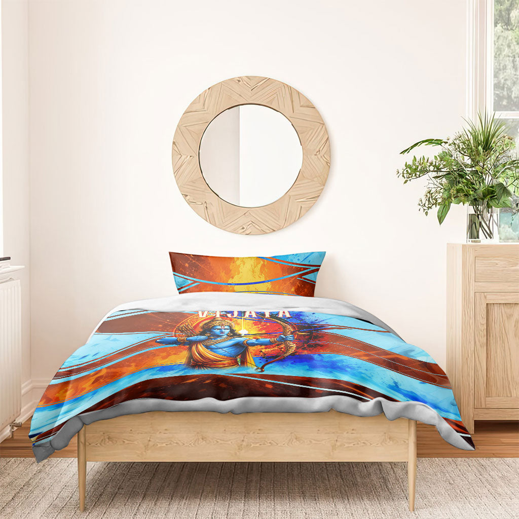 Dussehra Vijayadashami Lord Rama Bedding Set Good Triumphs Over Evil Vibrant Hindu Art