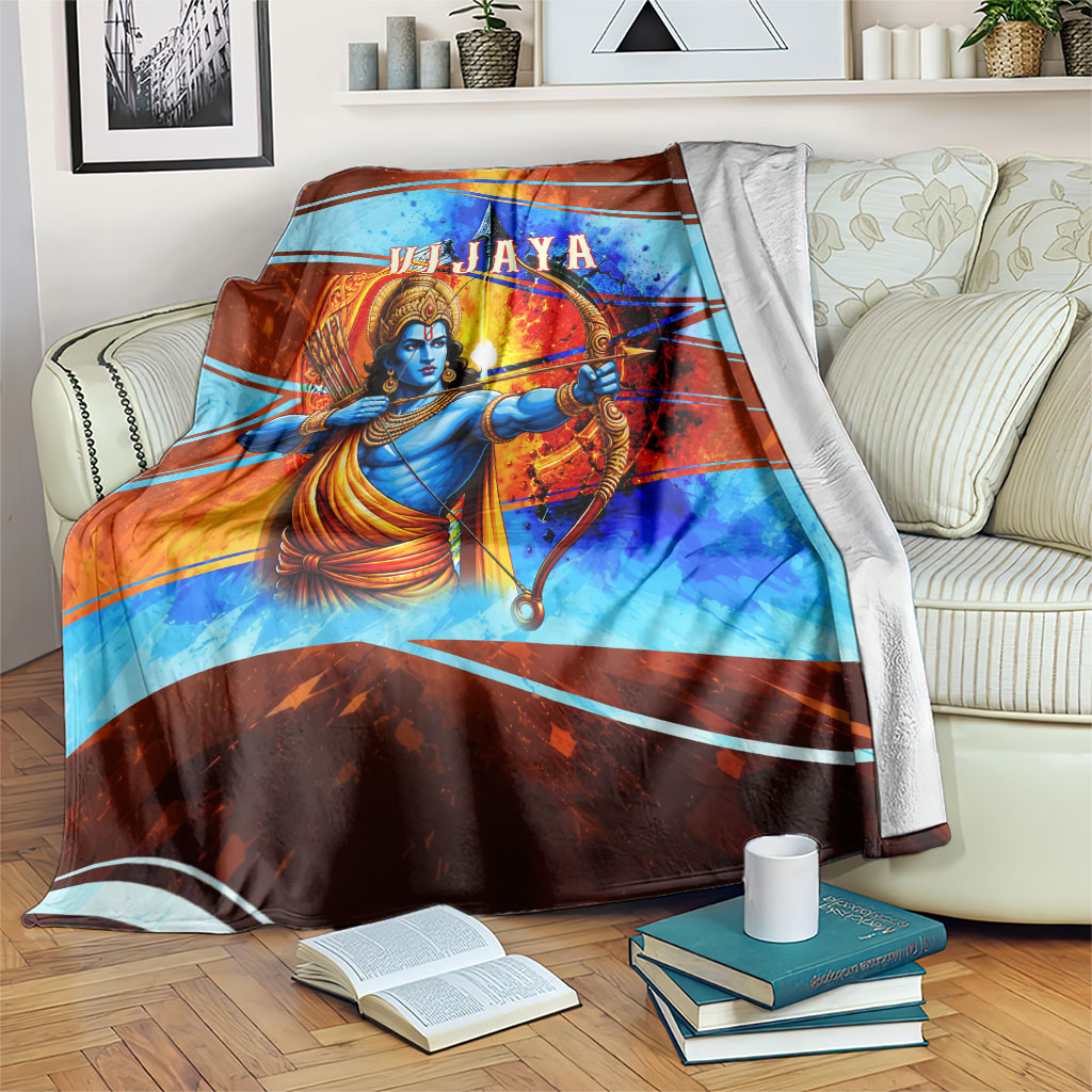 Dussehra Vijayadashami Lord Rama Blanket Good Triumphs Over Evil Vibrant Hindu Art