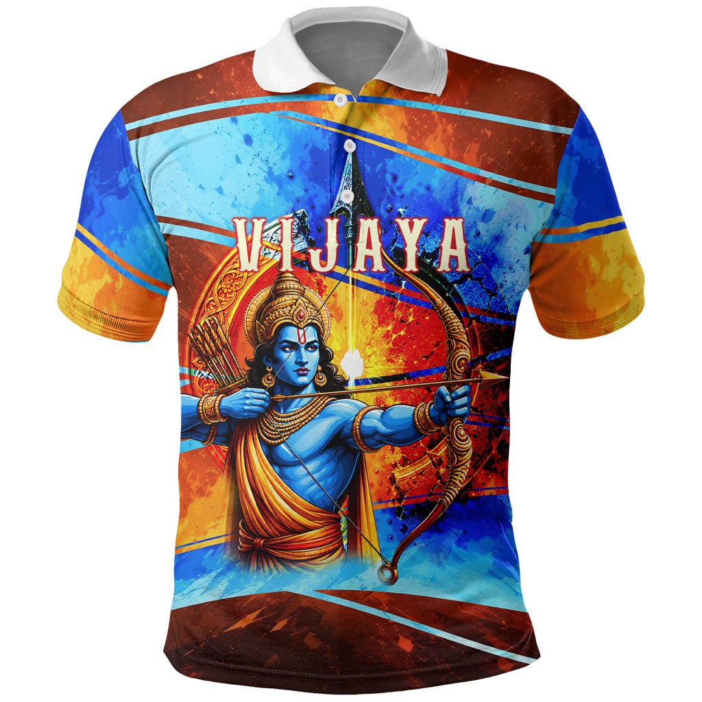 Dussehra Vijayadashami Lord Rama Polo Shirt Good Triumphs Over Evil Vibrant Hindu Art