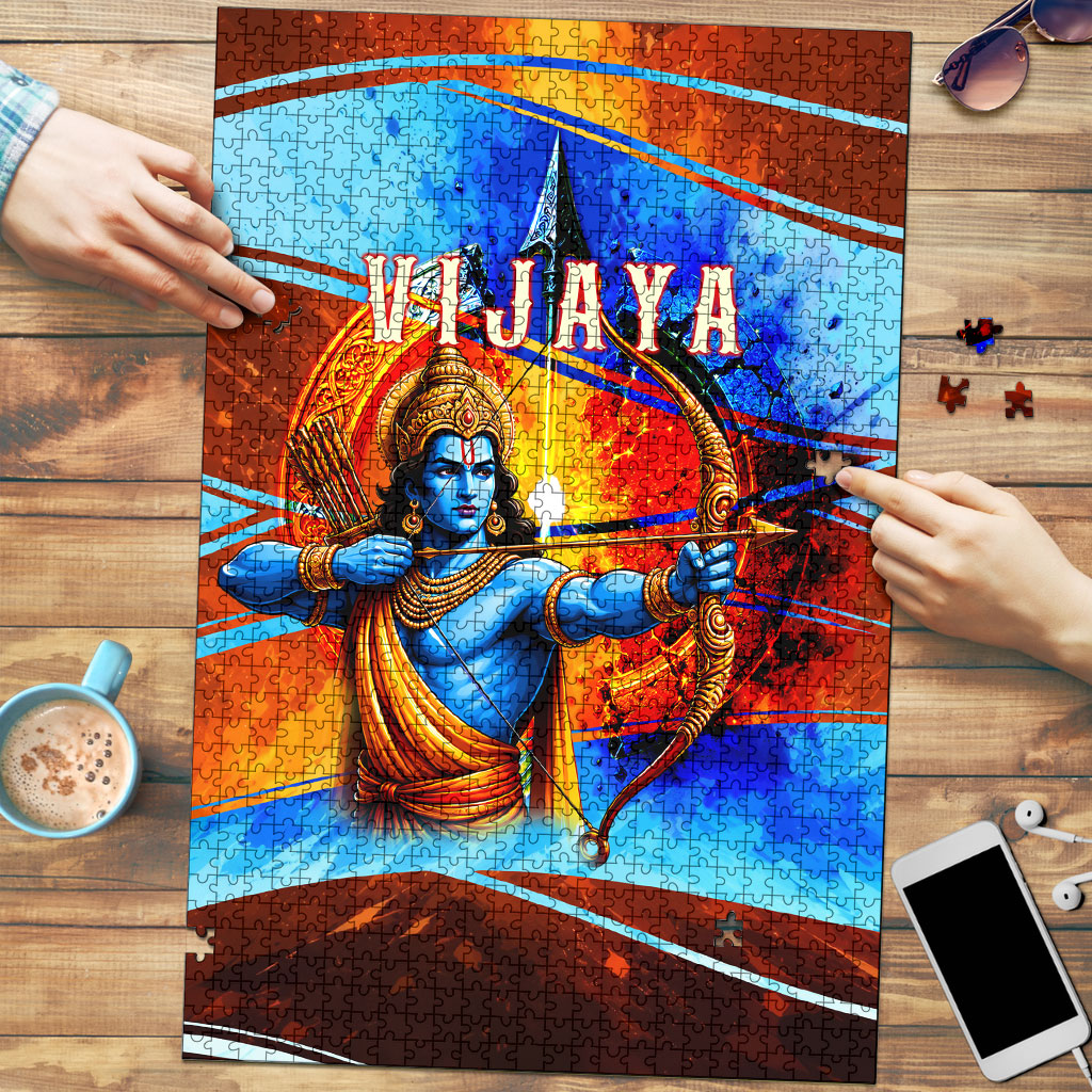 Dussehra Vijayadashami Lord Rama Puzzle Good Triumphs Over Evil Vibrant Hindu Art