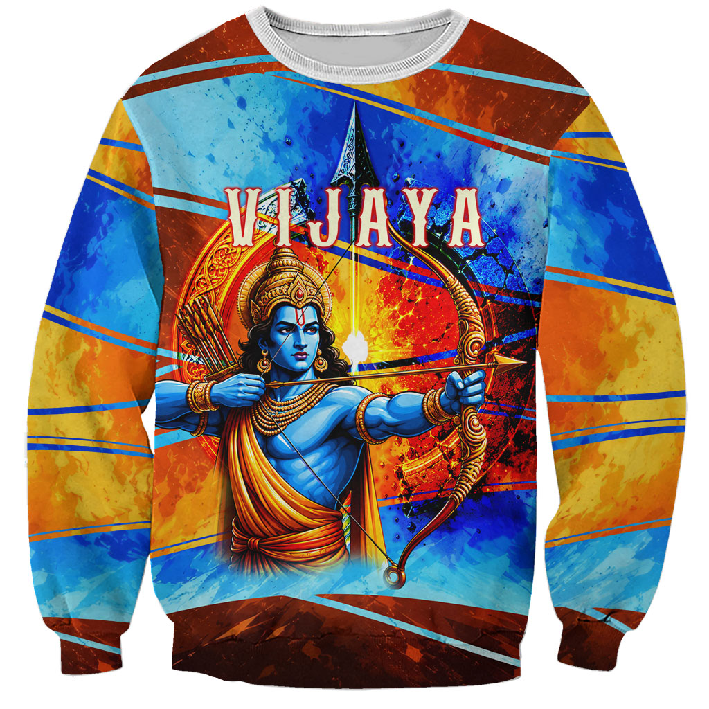 Dussehra Vijayadashami Lord Rama Sweatshirt Good Triumphs Over Evil Vibrant Hindu Art