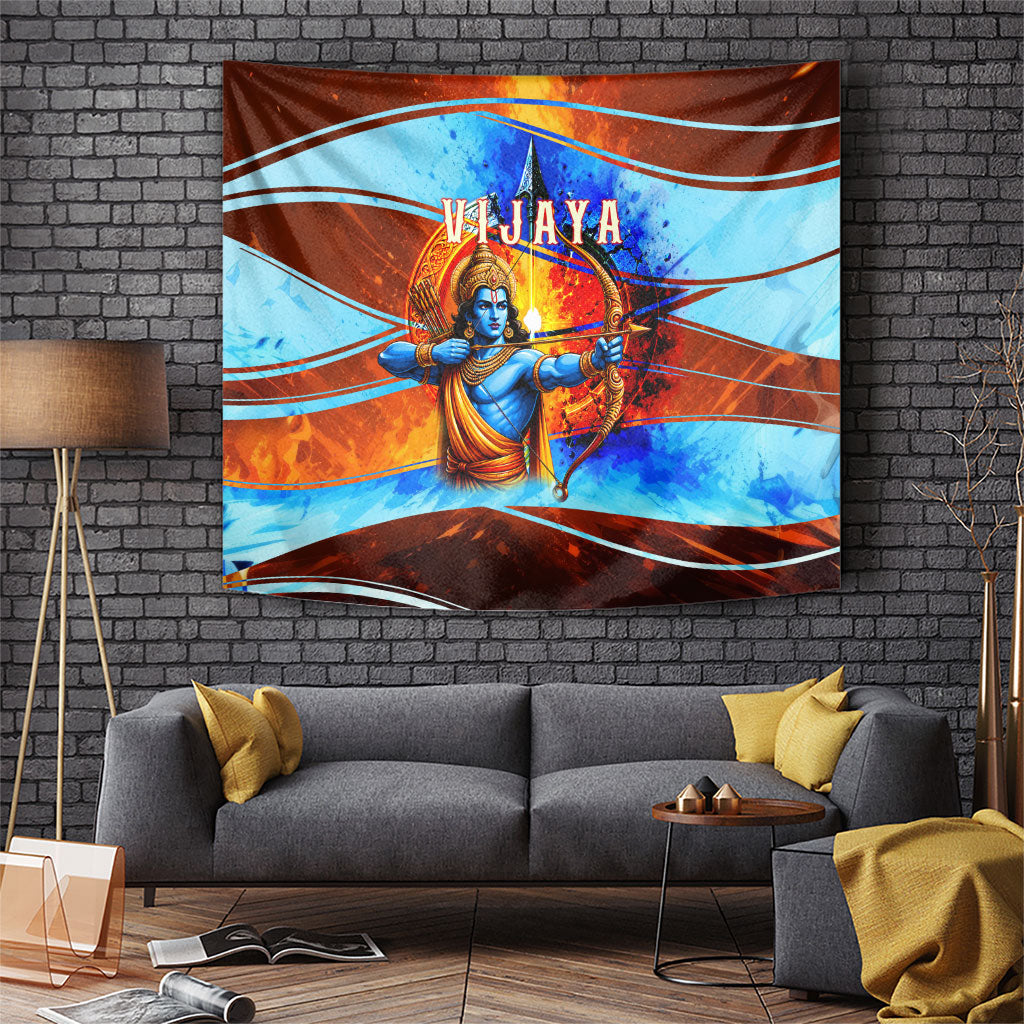Dussehra Vijayadashami Lord Rama Tapestry Good Triumphs Over Evil Vibrant Hindu Art