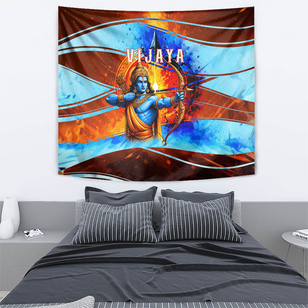Dussehra Vijayadashami Lord Rama Tapestry Good Triumphs Over Evil Vibrant Hindu Art