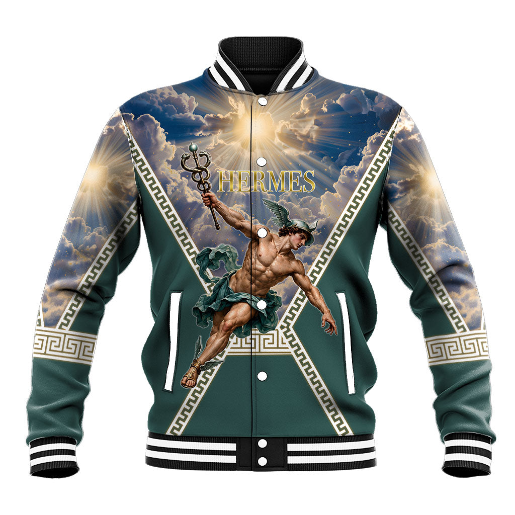 Hermes To Have Wings On Ones Feet Baseball Jacket Winged Messenger Ancient Greek Mythology Celestial Art