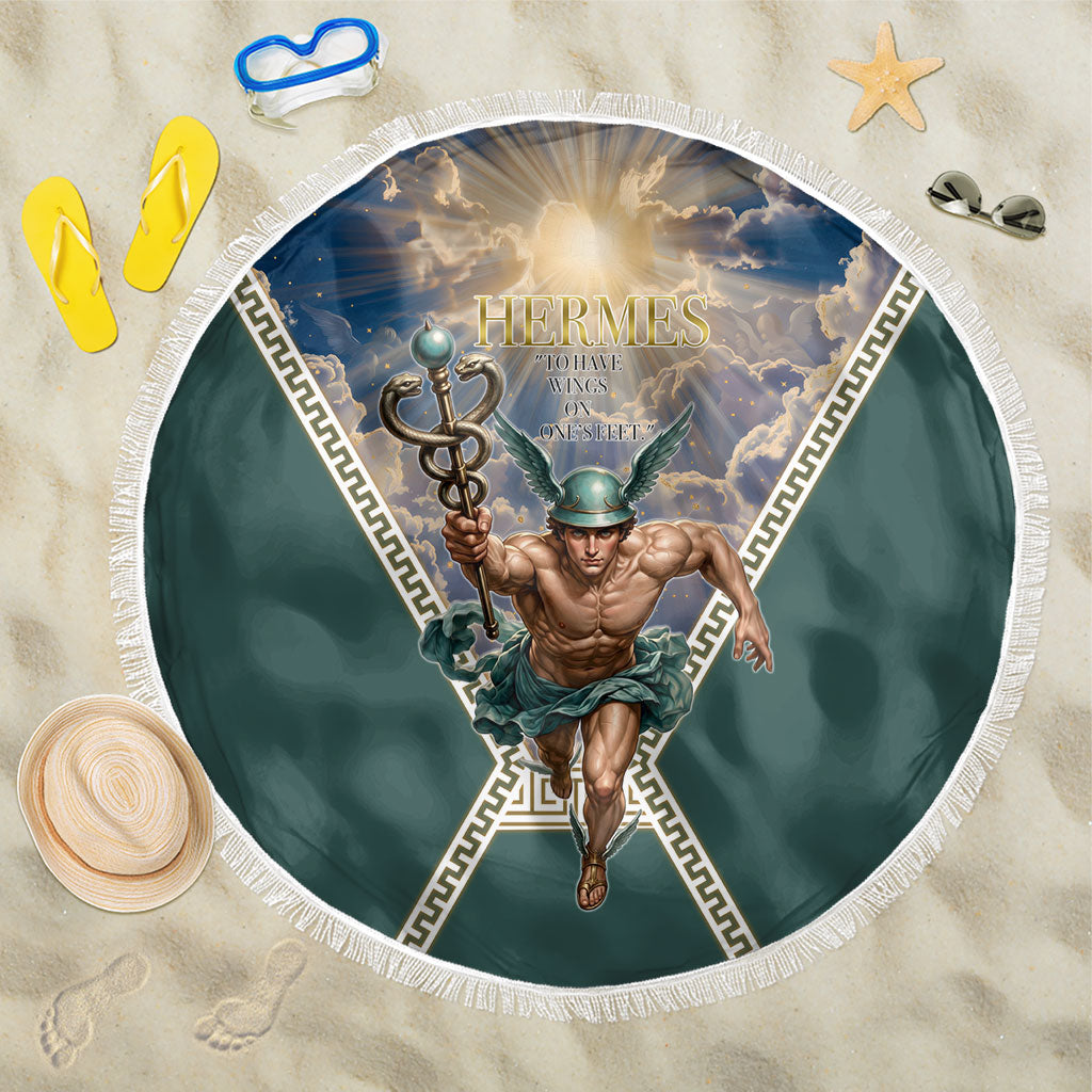 Hermes To Have Wings On Ones Feet Beach Blanket Winged Messenger Ancient Greek Mythology Celestial Art