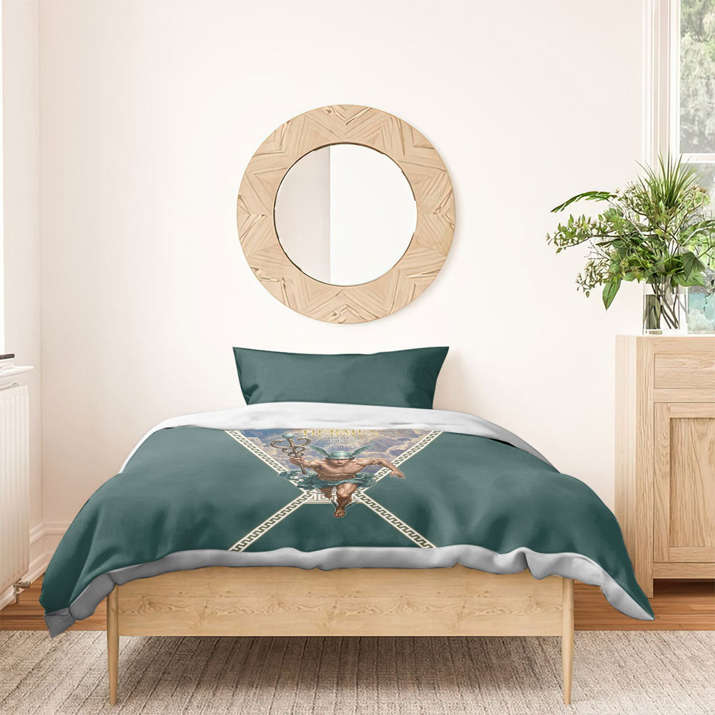 Hermes To Have Wings On Ones Feet Bedding Set Winged Messenger Ancient Greek Mythology Celestial Art