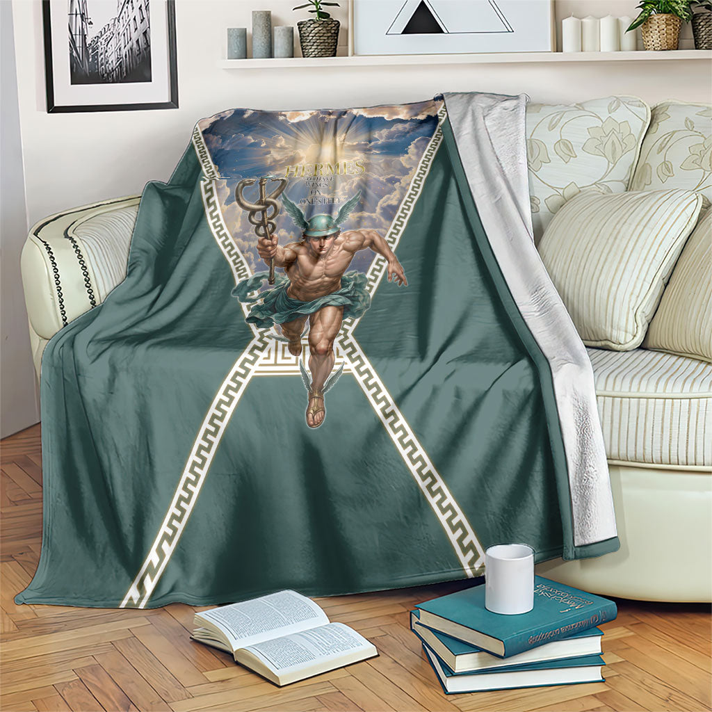 Hermes To Have Wings On Ones Feet Blanket Winged Messenger Ancient Greek Mythology Celestial Art