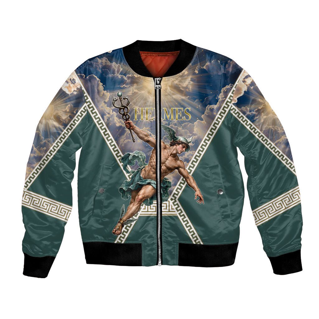 Hermes To Have Wings On Ones Feet Bomber Jacket Winged Messenger Ancient Greek Mythology Celestial Art